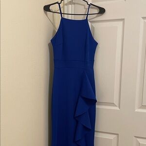 Elegant Blue Sleeveless Dress